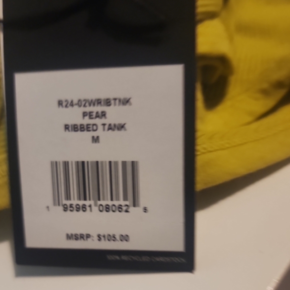 Re/Done Fine Ribbed Tank Top Pear Size M - Picture 2 of 6
